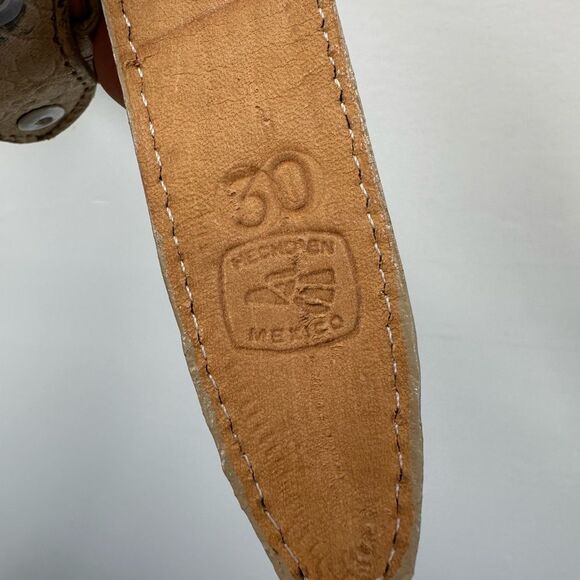 Genuine Crocodile Cream Beige Belt Large Croc Buckle Size XS/S - Picture 6 of 10